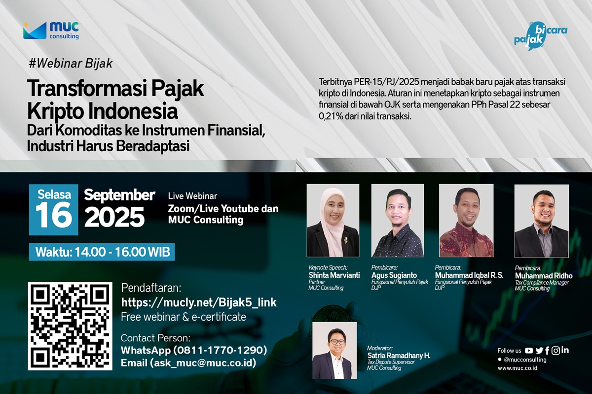 Webinar MUC Bijak: Bedah Tuntas PER-15/2025, Era Baru Pajak Kripto